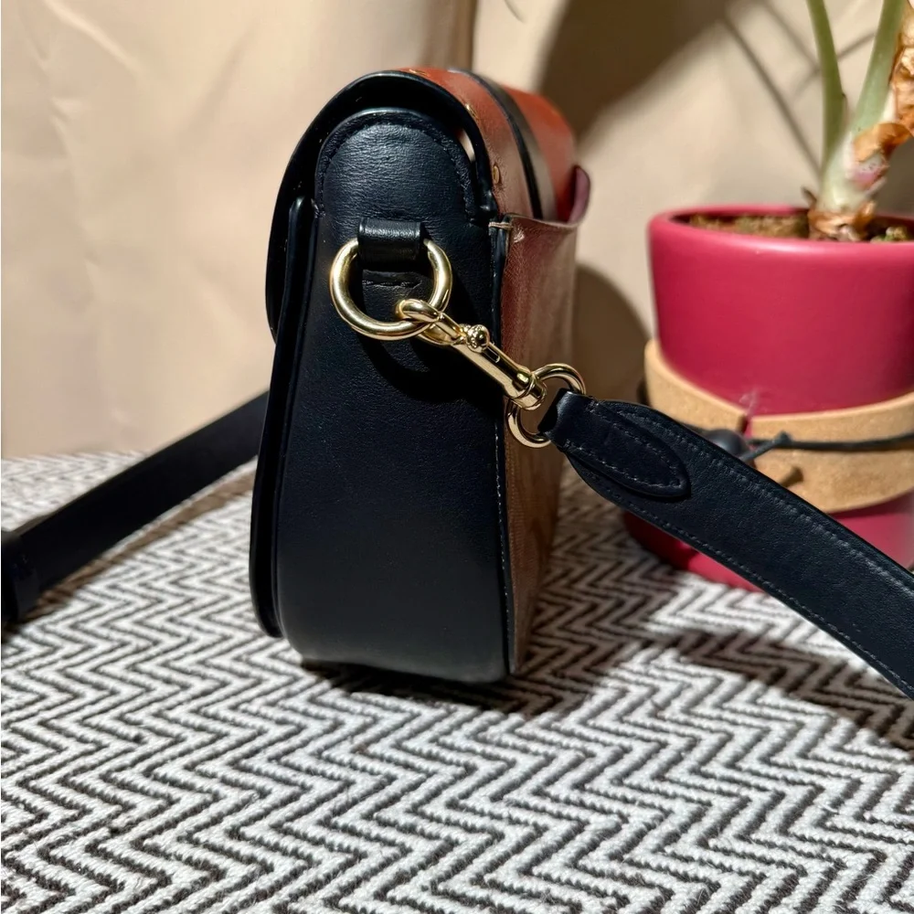 Coach Georgie Saddle Bag in Colorblock Signature Canvas & Rivets - 2021 - EUC - Picture 12 of 16
